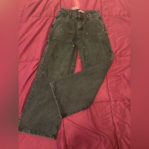 Edikted Black Washed Denim Jeans
